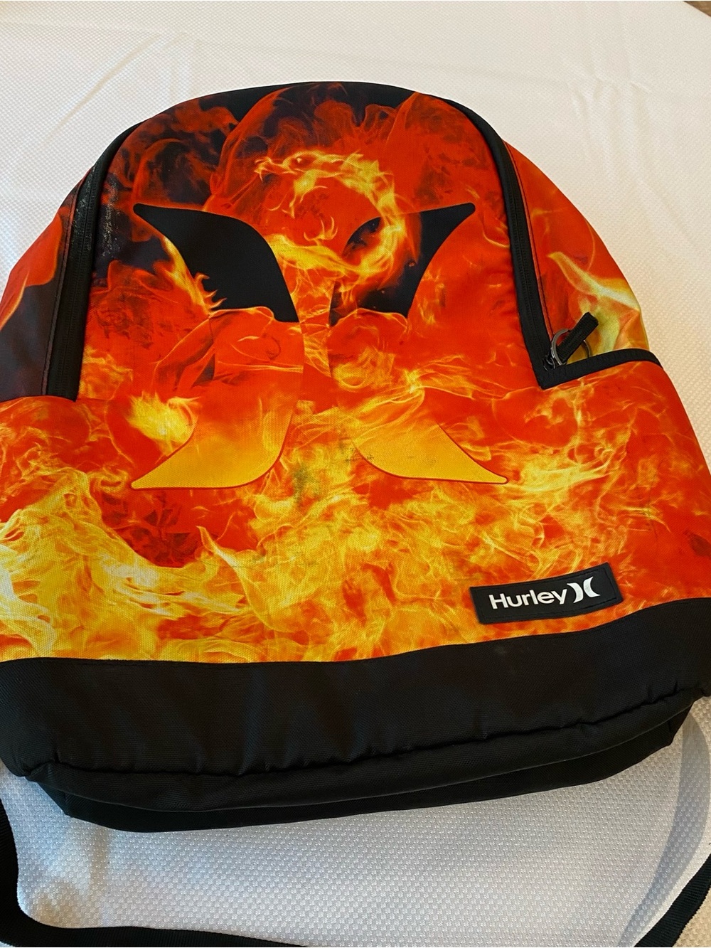 Hurley Flame Graphic Backpack - Red, Orange, Black